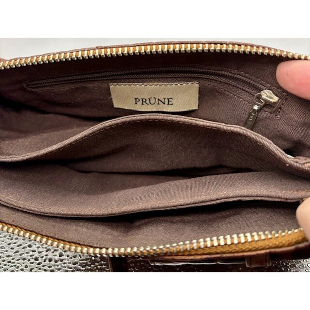 Prune Brown Clutch Purse Bovine Leather Full Grain - Picture 4 of 13